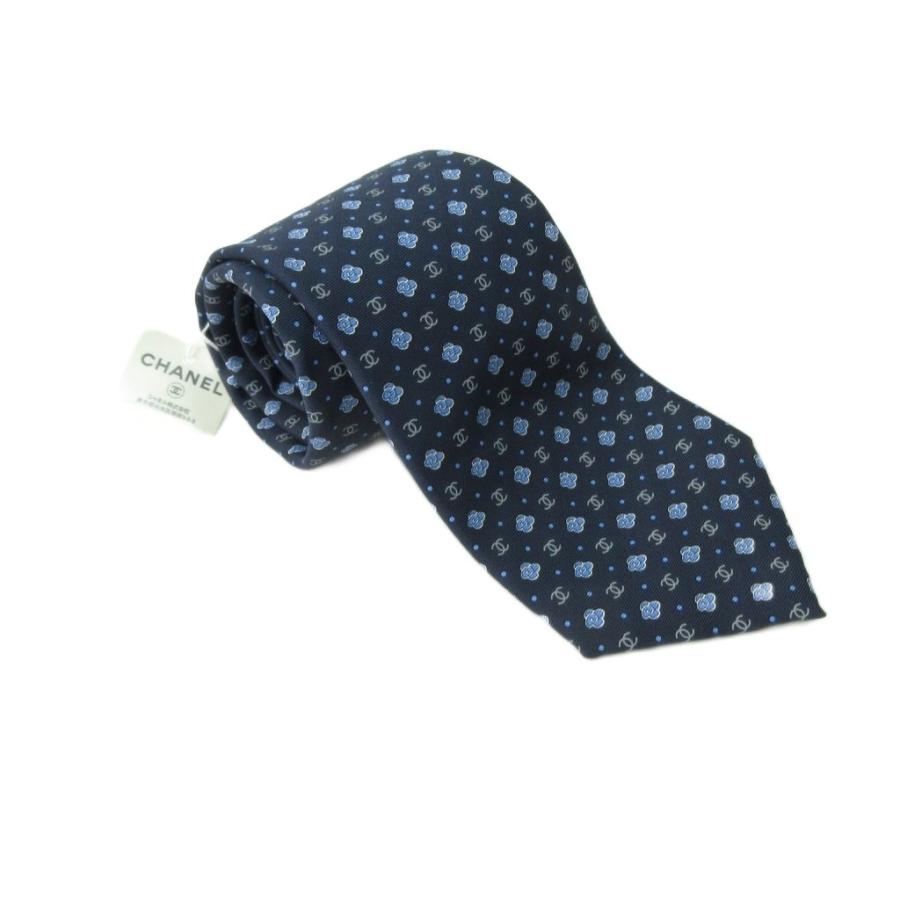CHANEL 未使用品 シャネル タグ付き ココマーク ネクタイ 総柄