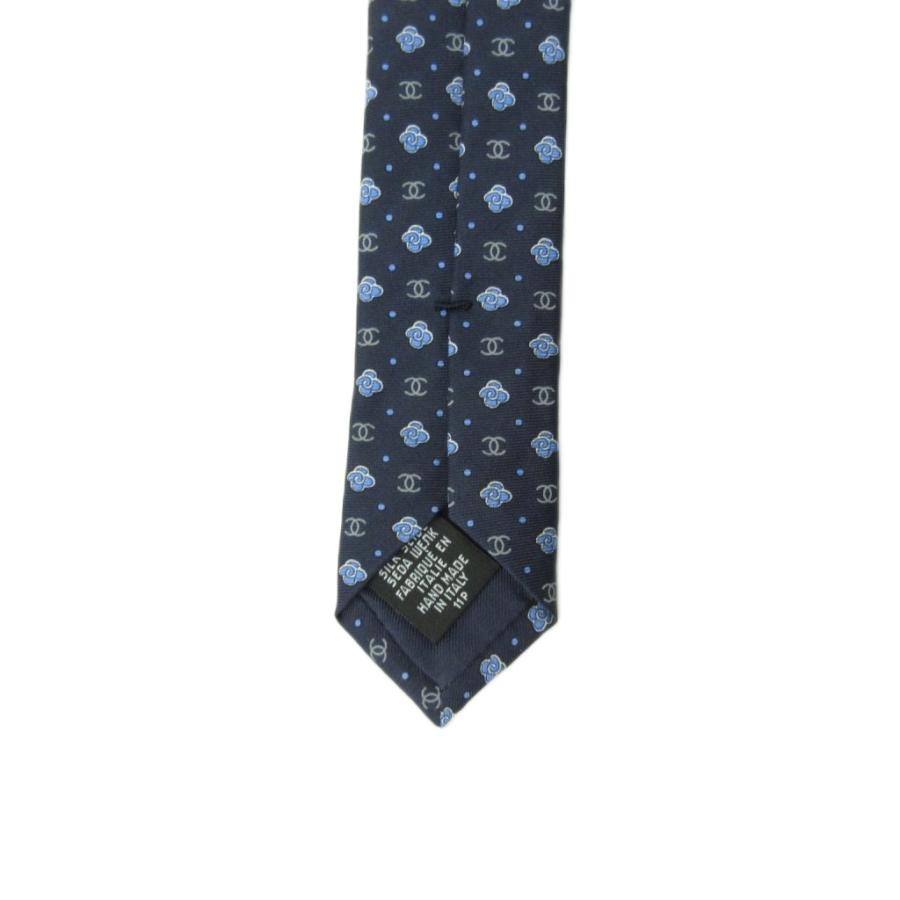 ★ CHANEL シャネル　ネクタイ　ブルー　ココマーク　総柄　現行品 CHANEL 未使用品 シャネル タグ付き ココマーク ネクタイ 総柄