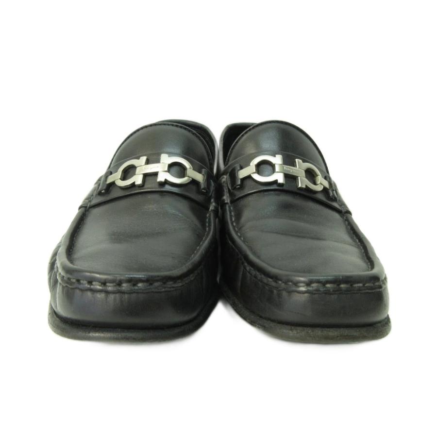 サルヴァトーレフェラガモ ガンチーニブラックローファー 【 イタリア製 】 Salvatore Ferragamo (サルバトーレフェラガモ) ガンチーニ ローファー