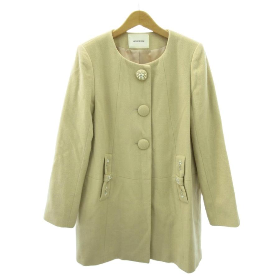 レッセパッセ LAISSE PASSE ノーカラーコート ウール ナイロン 