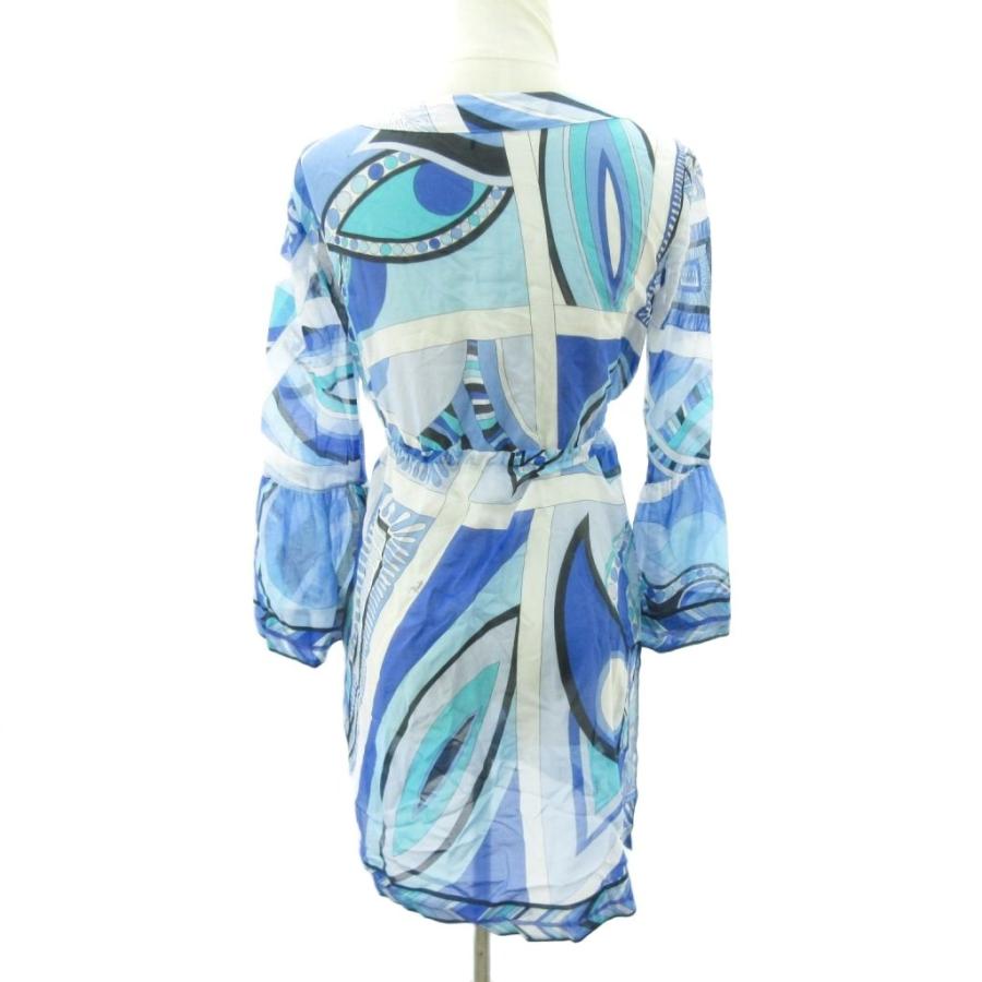 エミリオプッチ 美品 金釦 チュニック シャツ ブラウス プッチ柄 38 約M エミリオプッチ EMILIO PUCCI 美品 金釦 チュニック シャツ ブラウス