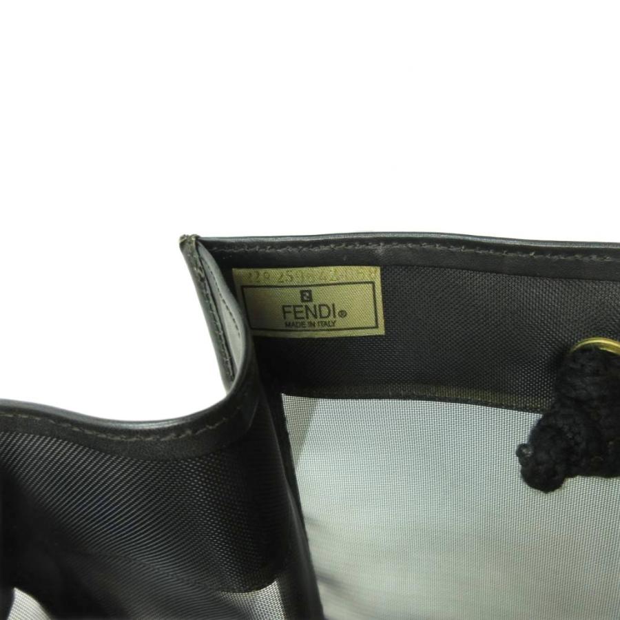 美品✨ フェンディ トートバッグ デカロゴ メッシュ レザー 黒 A4収納可 FENDI フェンディ メッシュ トートバッグ デカロゴ FF ☆AA