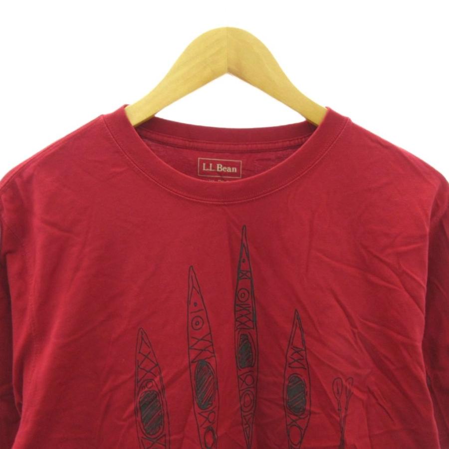エルエルビーン L.L.BEAN Tシャツ カヌー プリント 半袖 XL 赤 レッド 