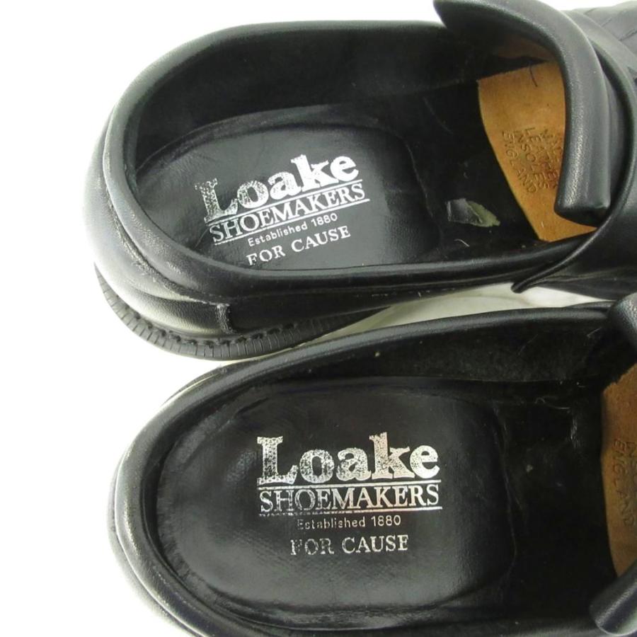 ローク Loake タッセル レザー ローファー 革靴 英国製 黒 ブラック 37