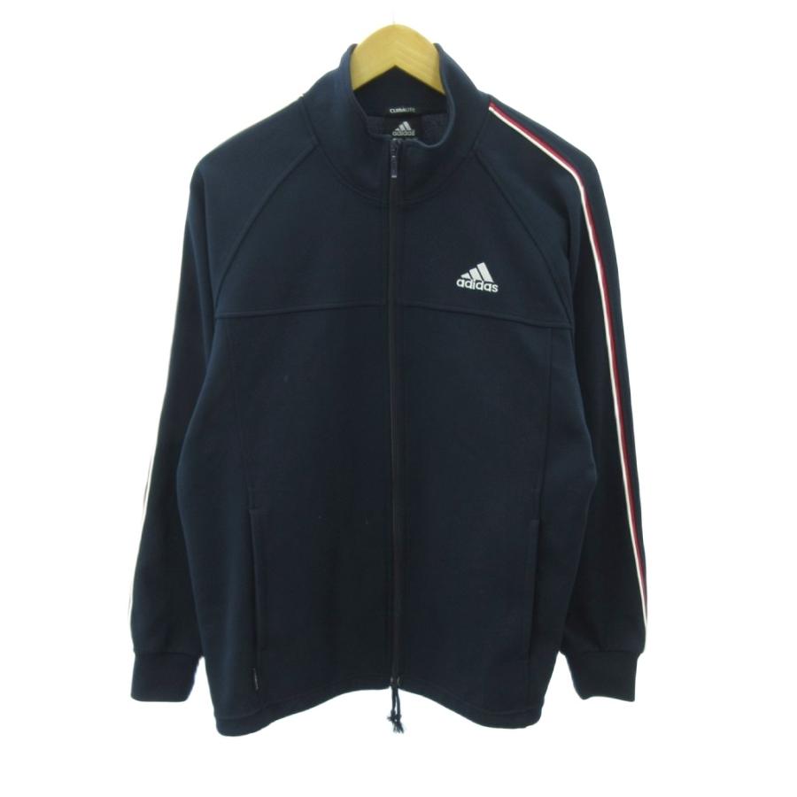 adidas ネイビー ジップアップジャージ M adidas ブルーカラー