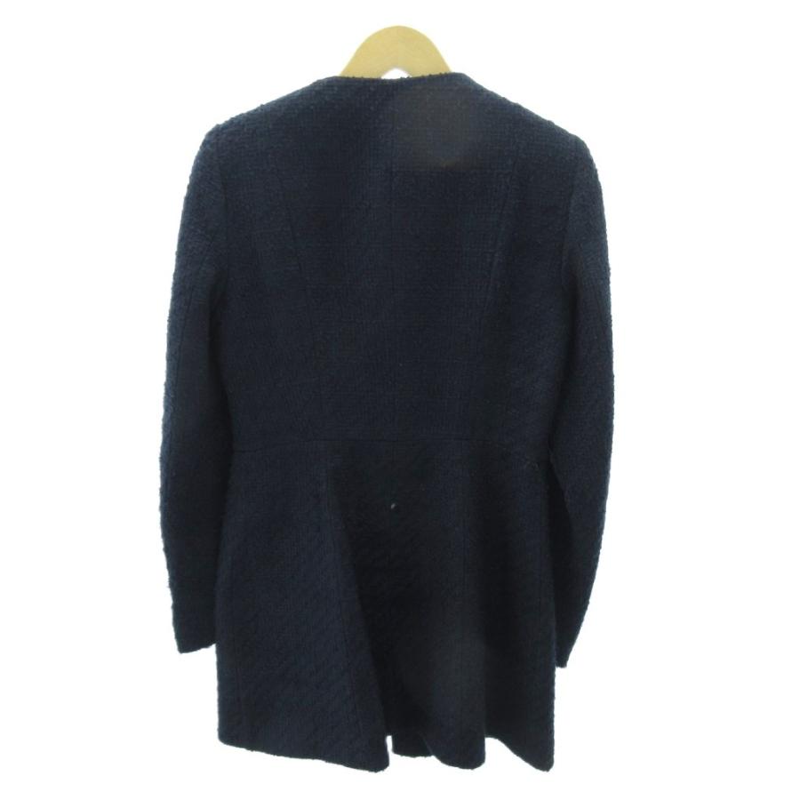 ZARA（ザラ） メタリックボタン ツイードジャケット 金釦 S 紺