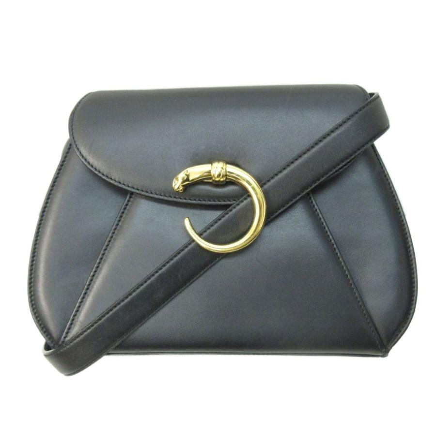 Cartier 黒のショルダーバッグ ゴールド金具 Cartier カルティエ パンテール 2way ショルダーバッグ ハンドバッグ
