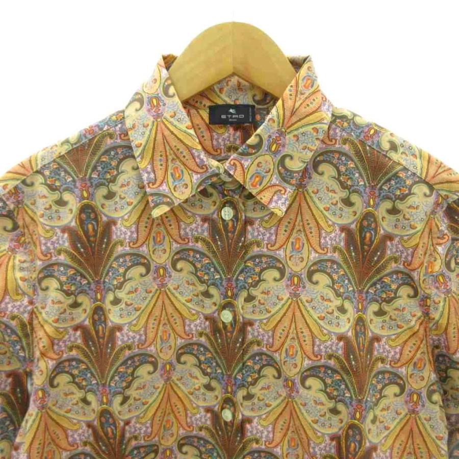 ETRO（エトロ） 美品 シャツ ペイズリー柄 長袖 44 オレンジ系 1108
