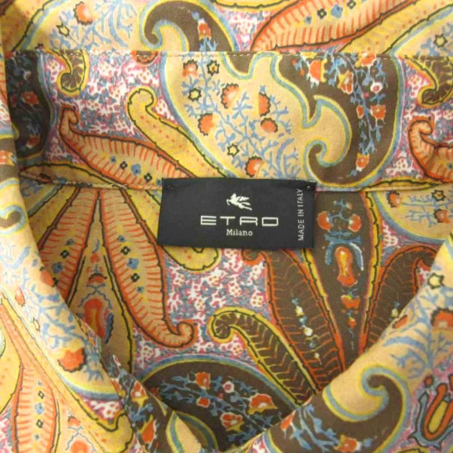ETRO（エトロ） 美品 シャツ ペイズリー柄 長袖 44 オレンジ系 1108