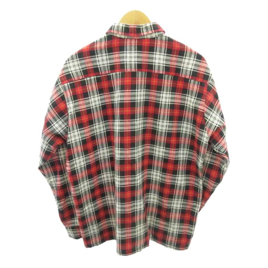 【中古】ウィバーズゴールド weavers gold 60s プリントネル フランネルシャツ タータンチェック 長袖 L 赤 白 黒 ウィバーズゴールド weavers gold ヴィンテージ 60s プリントネル