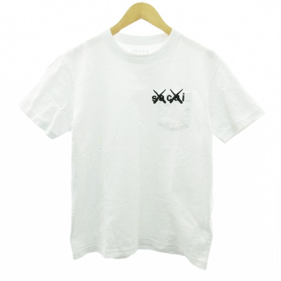 サカイ sacai × カウズ 美品 21SS コラボ Tシャツ ロゴ 白 ホワイト 1