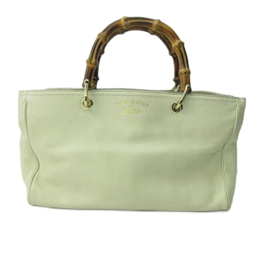 【中古】グッチ GUCCI バンブー 2way ハンドバッグ ショルダーバッグ レザー 白 ホワイト 323600 1125 レディース GUCCI（グッチ） バンブー 2way ハンドバッグ ショルダーバッグ レザー