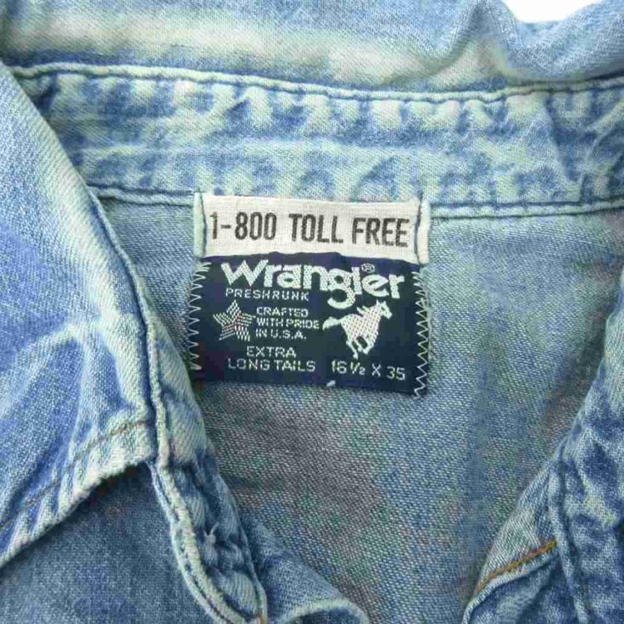 ラングラー WRANGLER ヴィンテージ 80s ウエスタンシャツ デニム 長袖