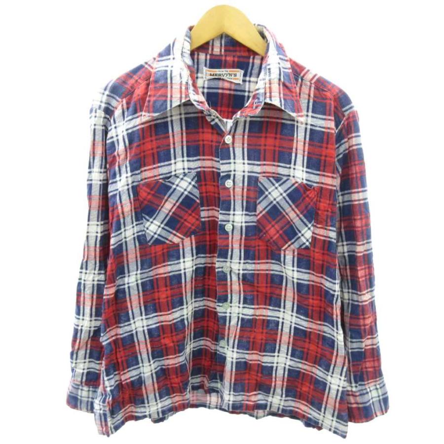 ヴィンテージ VINTAGE Mervyn's 70s プリントネル フランネルシャツ