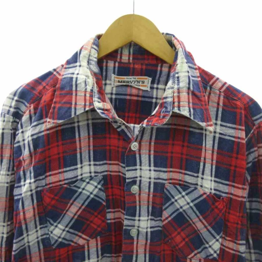 ヴィンテージ VINTAGE Mervyn's 70s プリントネル フランネルシャツ