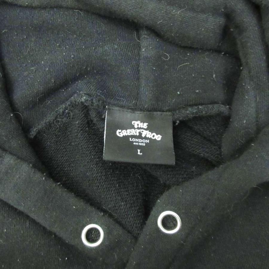 【中古】グレートフロッグ The great frog × ムーンアイズ mooneyes コラボ プルオーバー パーカー フーディ L 黒 グレートフロッグ The great frog × ムーンアイズ mooneyes コラボ