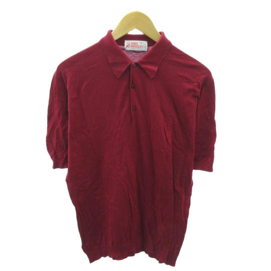 【中古】ジョンスメドレー JOHN SMEDLEY ヴィンテージ ポロシャツ コットン 半袖 英国製 40 紅 ボルドー 1213 ジョンスメドレー JOHN SMEDLEY ヴィンテージ ポロシャツ コットン