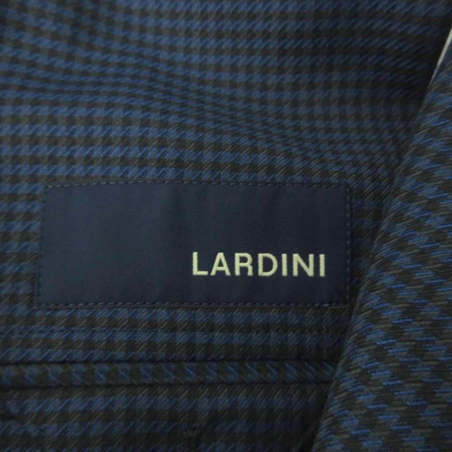 ラルディーニ スーツ テーラードジャケット パンツ チェック ウール 48 紺 ラルディーニ LARDINI 美品 スーツ セットアップ テーラードジャケット
