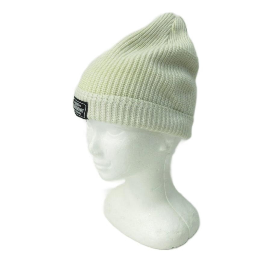 ネイバーフッド NEIGHBORHOOD ニット帽 キャップ 帽子 ロゴ パッチ 白