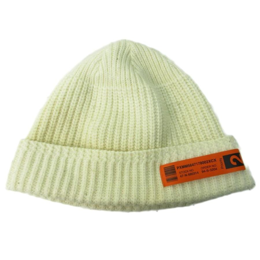 ネイバーフッド NEIGHBORHOOD ニットキャップ 帽子 ロゴ パッチ 白