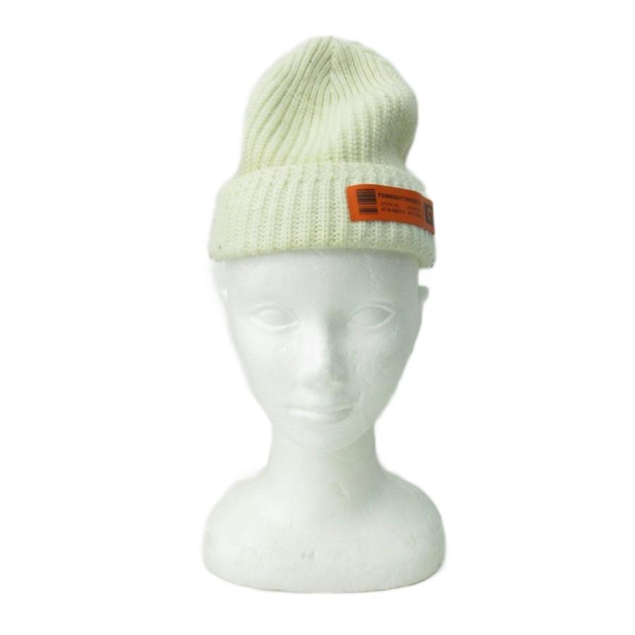 ネイバーフッド NEIGHBORHOOD ニットキャップ 帽子 ロゴ パッチ 白