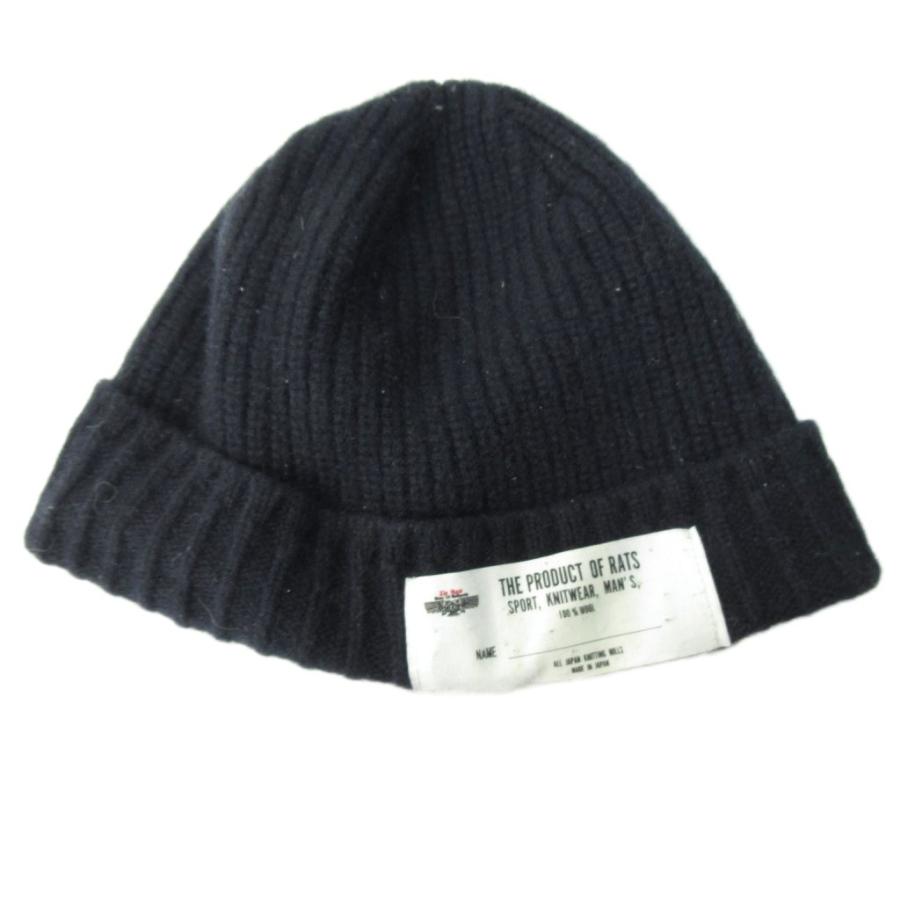 ラッツ RATS ニットキャップ 帽子 ウール 黒 ブラック 1203 メンズ