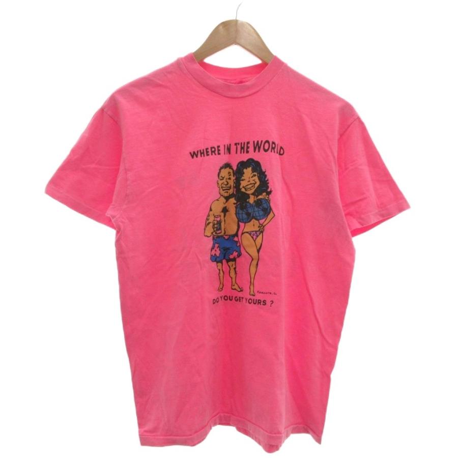 ヘインズ Hanes 90s Tシャツ プリントT 半袖 L ピンク /YJ メンズ