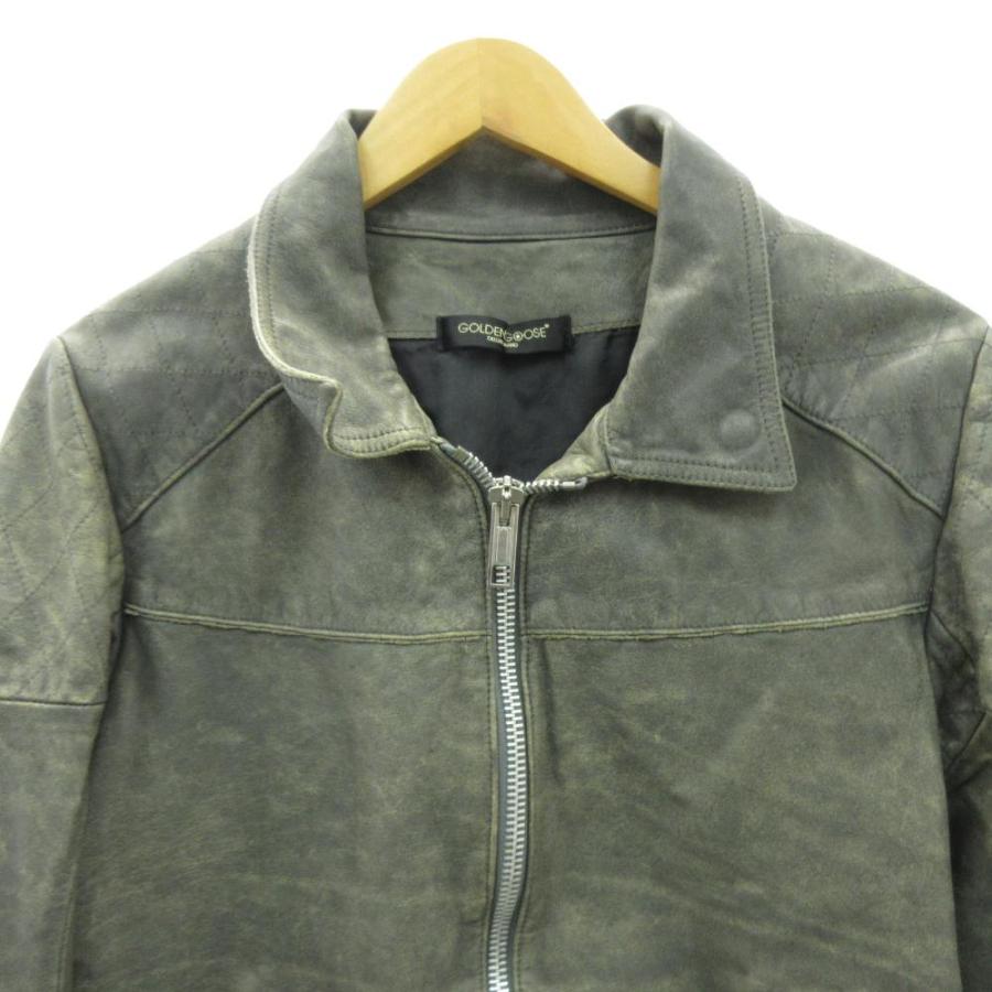 ゴールデングース GOLDEN GOOSE ヴィンテージ加工 レザー ライダース