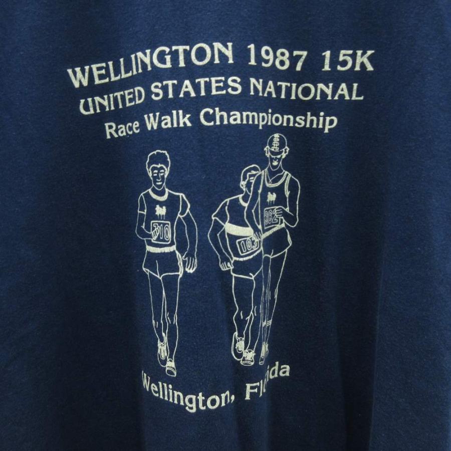 ヘインズ Hanes 90s マラソン Tシャツ USA製 米国製 半袖 紺 ネイビー