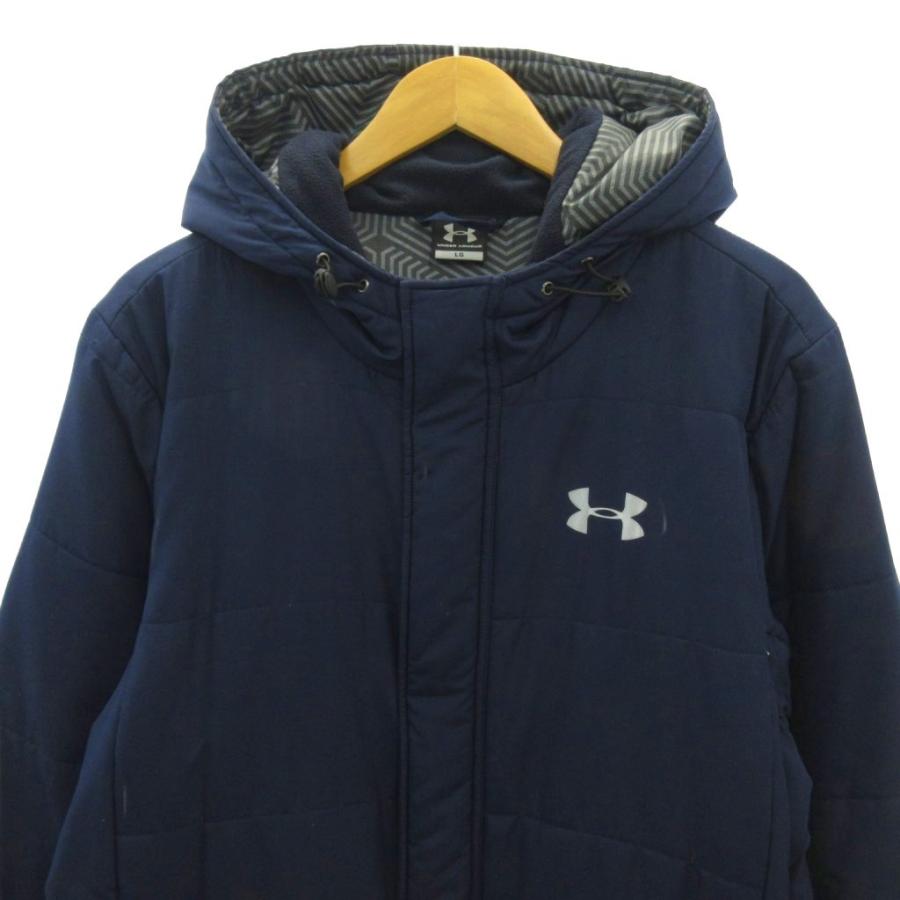 アンダーアーマー UNDER ARMOUR 美品 ベンチコート フード ロゴ 