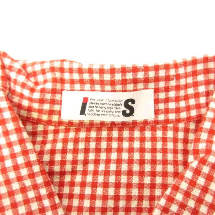 I.S イッセイミヤケ ツモリチサト 80s ギンガムチェック シャツ 9 赤 ISSEY MIYAKE（イッセイミヤケ） ISSEY MIYAKE I.S. 80s ツモリチサト