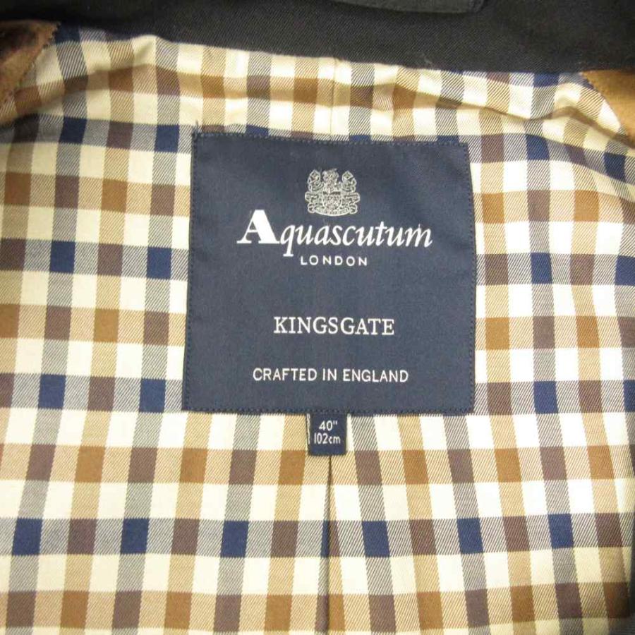 アクアスキュータム トレンチコート Aquascutum 英国製 チェック裏地 Aquascutum (アクアスキュータム) 無地 裏地チェック ウエストベルト