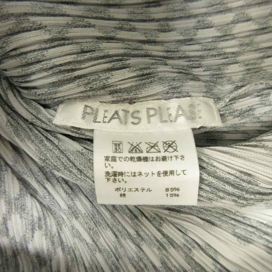 プリーツプリーズ PLEATS PLEASE 美品 総柄 カットソー 幾何学模様