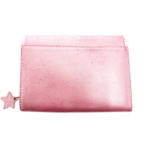 Kitamura（キタムラ） 二つ折り財布 ピンク 星型チャーム ロゴエンボス