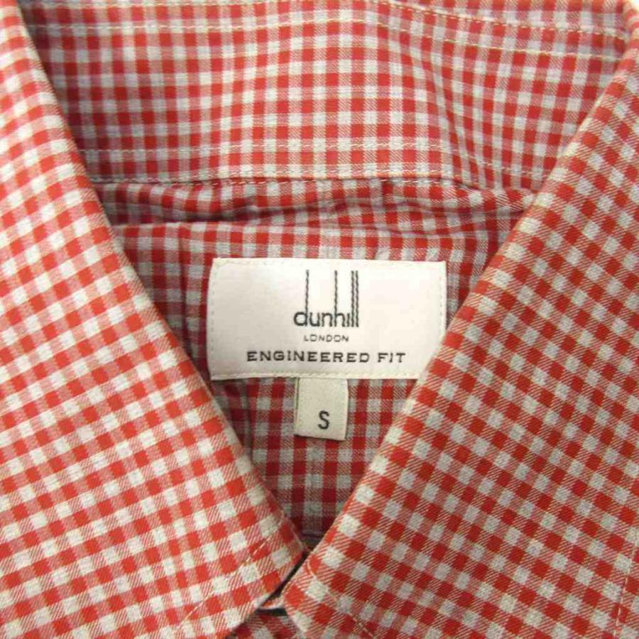 dunhill（ダンヒル） シャツ ギンガムチェック 長袖 S 赤 白 レッド 