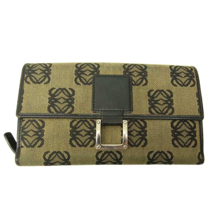 レディース ロエベ LOEWE 長財布 アナグラム ベージュ レザー