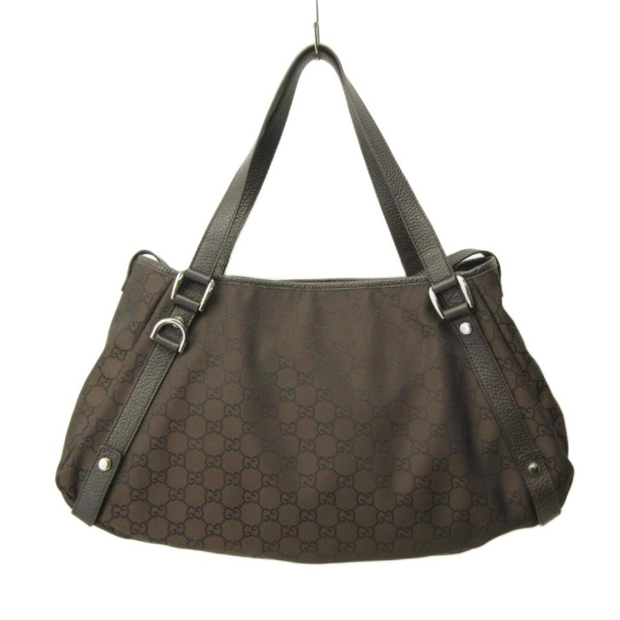 GUCCI（グッチ） 美品 GG アビー トートバッグ 総柄 ナイロン レザー