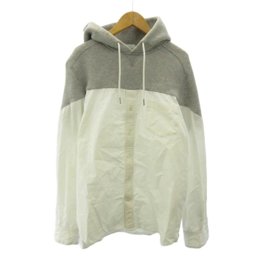 サカイ sacai 20SS ドッキング シャツ パーカー フーディ 長袖 1 