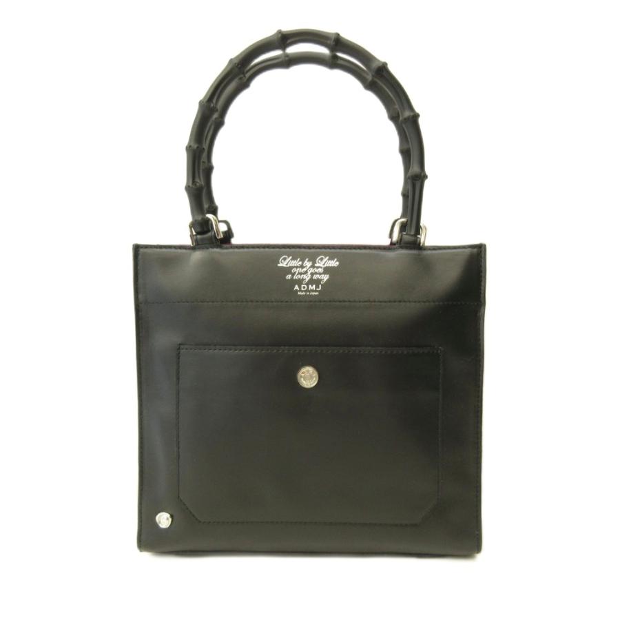 新品未使用✨️ADMJ ハンドバッグ バニティ バンブー レザー 黒 未使用品 ADMJ アクセソワ Accessoires De Mademoiselle タグ付