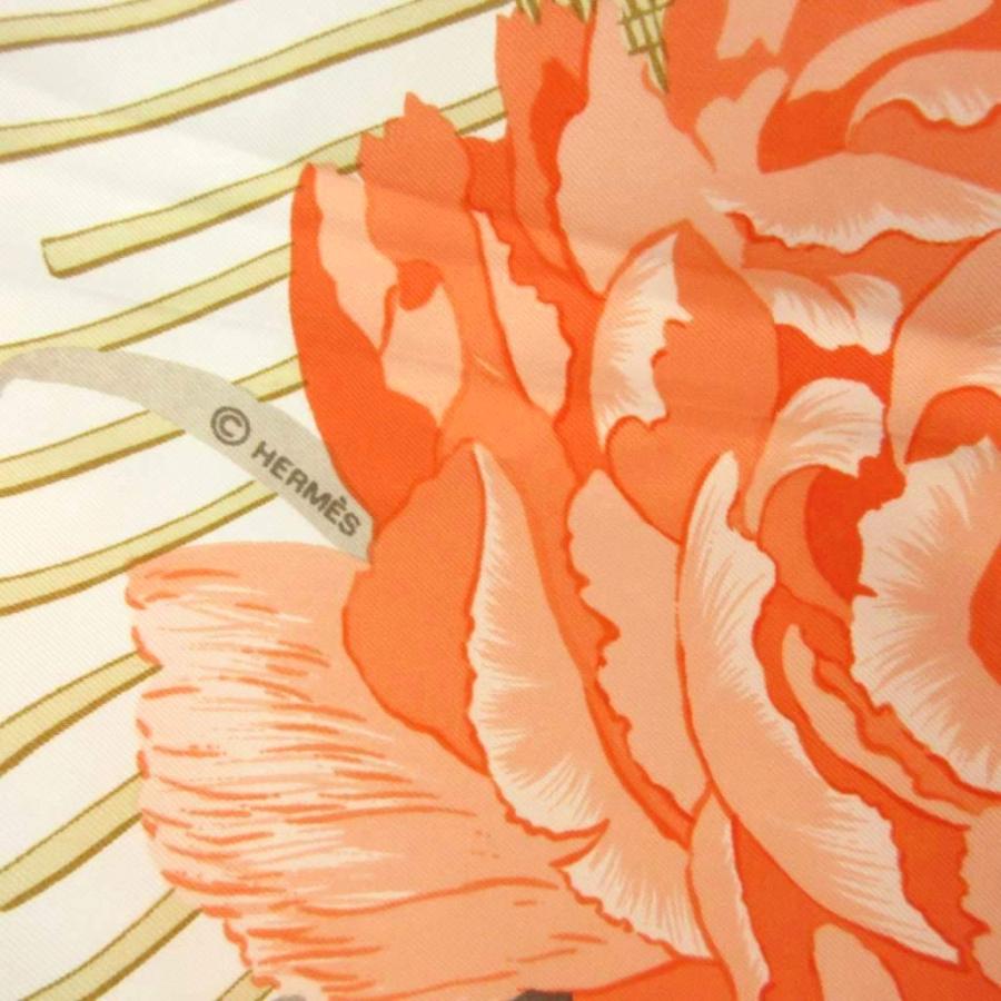 HERMES（エルメス） 美品 Les Pivoines 芍薬 牡丹 カレ90 スカーフ 花