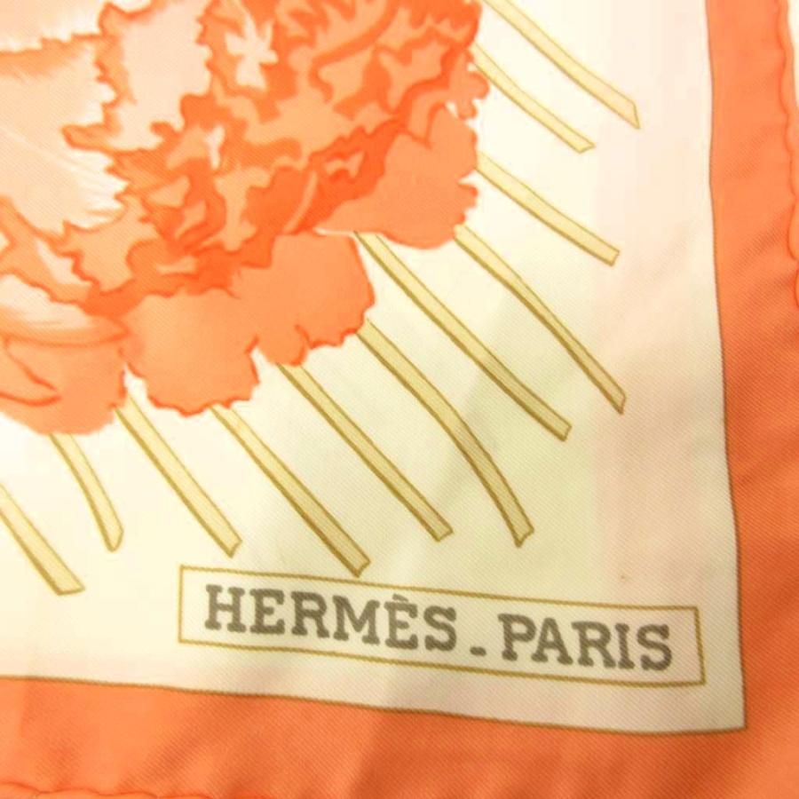 HERMES（エルメス） 美品 Les Pivoines 芍薬 牡丹 カレ90 スカーフ 花