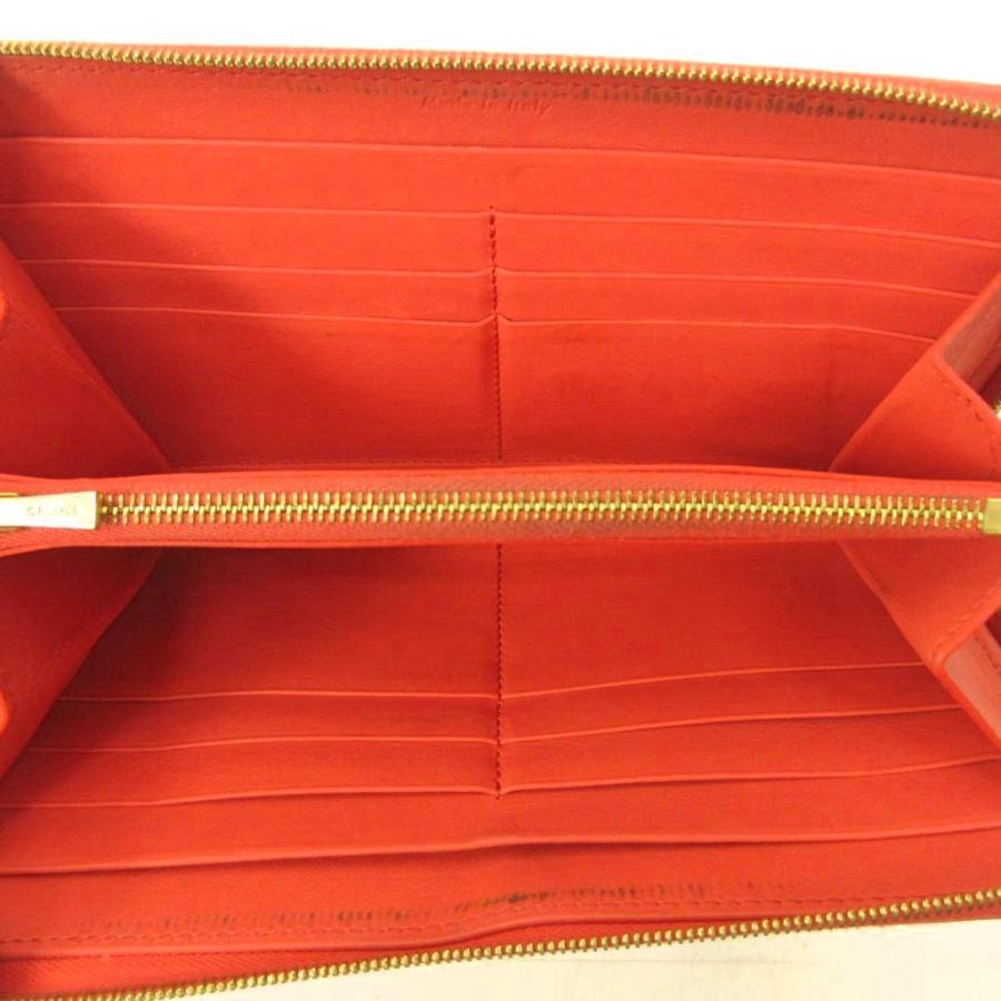 CELINE（セリーヌ） 長財布 ウォレット バイカラー レザー 赤 レッド