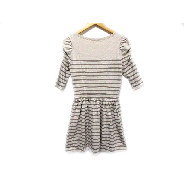 スナイデル snidel ワンピース 膝丈 ボートネック 5部袖 ボーダー  