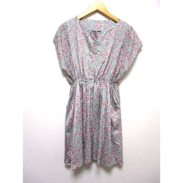 シンプリシテェ Simplicite ワンピース 膝丈 フレア 半袖 花柄 緑 レディース 126 ブランド古着販売のベクトル 通販 Yahoo ショッピング