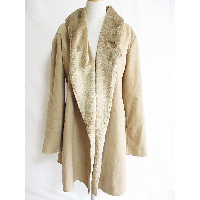バビロン BABYLONE フェイクムートン コート ベルト紐 ベージュ 36  