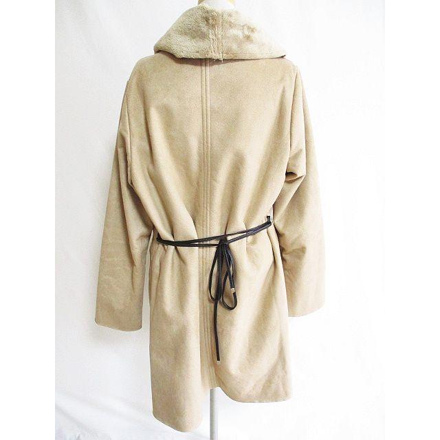 バビロン BABYLONE フェイクムートン コート ベルト紐 ベージュ 36  