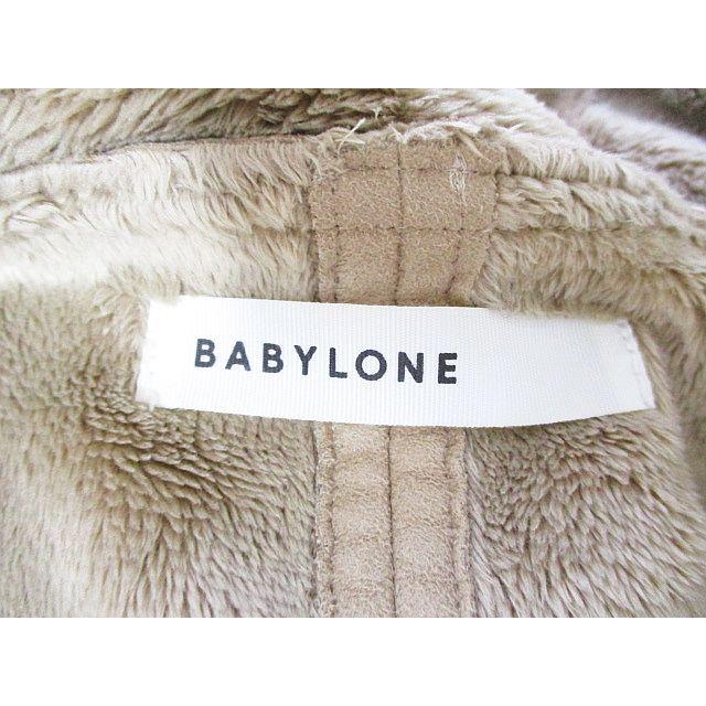 バビロン BABYLONE フェイクムートン コート ベルト紐 ベージュ 36  