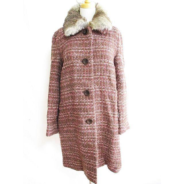 ローブドシャンブル robe de chambre アダムエロペ ツイード ファー  