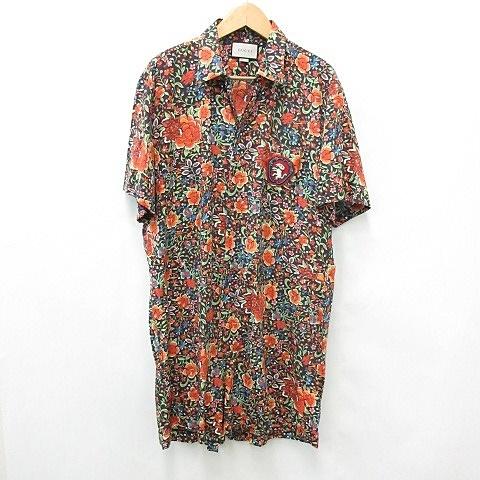 未使用品 グッチ GUCCI オールインワン シャツ ショートパンツ 半袖 花