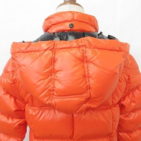 モンクレール MONCLER ジャケット ダウンジャケット スタンドカラー フード ジップアップ リブ ナイロン オレンジ 0 レディース｜vectorpremium｜06